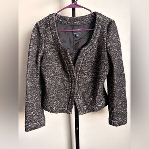 Banana Republic Black and White Boucle Tweed Blazer Jacket Wool Blend